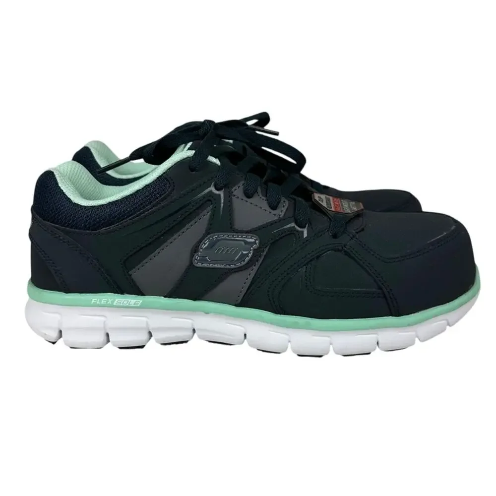 Skechers Jackie Nubuck Leather Industrial Construction Shoes Alloy Toe Size 8.5